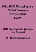 WGU D080 Managing in a Global Business Environment &ndash; Complete OA Study Guide & Practice 2026