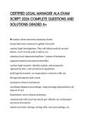 CERTIFIED LEGAL MANAGER ALA EXAM&NewLine;SCRIPT 2026 COMPLETE QUESTIONS AND&NewLine;SOLUTIONS GRADED A&plus;