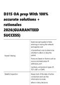 D315 OA prep With 100- accurate solutions &plus; rationales 2026&lpar;GUARANTEED SUCCESS&rpar;&period;