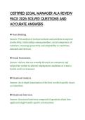 CERTIFIED LEGAL MANAGER ALA REVIEW&NewLine;PACK 2026 SOLVED QUESTIONS AND&NewLine;ACCURATE ANSWERS&NewLine;