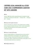 CERTIFIED LEGAL MANAGER ALA STUDY&NewLine;GUIDE 2026 COMPREHENSIVE QUESTION&NewLine;SET WITH ANSWERS