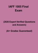 IAFF 1005 Final Exam &ndash; Fire Service Certification Practice Questions & Study Guide 2026