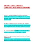 BIO 180 EXAM 1 COMPLETE QUESTIONS WITH VERIFIED ANSWERS