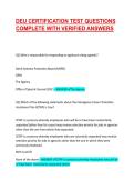 DEU CERTIFICATION TEST QUESTIONS COMPLETE WITH VERIFIED ANSWERS 