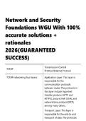 Network and Security Foundations WGU With 100- accurate solutions &plus; rationales 2026&lpar;GUARANTEED