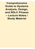 Comprehensive Guide to Systems Analysis Design and SDLC Phases Lecture Notes Study Material 2025&sol; 2026