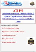 ATI PN Comprehensive Exam with Complete Questions & Answers &lpar;Verified Answers&rpar; &vert; Chamberlain University &vert; Complete A&plus; Guide &vert; Latest Updated Version 2026&sol;2027&period;
