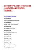 DEU CERTIFICATION STUDY GUIDE COMPLETE AND VERIFIED SUMMARY