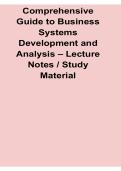 Comprehensive Guide to Business Systems Development and Analysis Lecture Notes Study Material 2025&sol; 2026