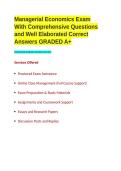Managerial Economics Exam With Comprehensive Questions and Well Explained Correct Answers GRADED A&plus;&period;&NewLine;&NewLine;