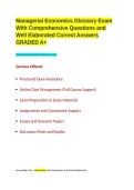 Managerial Economics Glossary Exam With Comprehensive Questions and Well Elaborated Correct Answers GRADED A&plus;&period;