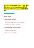 Managerial Economics Ch1 Exam With Comprehensive Questions and Well Elaborated Correct Answers GRADED A&plus;&period;