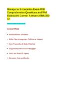 Managerial Economics Exam and Comprehensive Questions and Elaborated Correct Answers GRADED A&plus;&period;&NewLine;&NewLine;