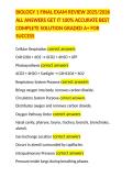 BIOLOGY 1 FINAL EXAM REVIEW 2025&sol;2026 ALL ANSWERS GET IT 100&percnt; ACCURATE BEST COMPLETE SOLUTION GRADED A&plus; FOR SUCCESS