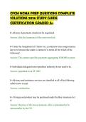 CFCM NCMA PREP QUESTIONS COMPLETE&NewLine;SOLUTIONS 2026 STUDY GUIDE&NewLine;CERTIFICATION GRADED A&plus;&NewLine;