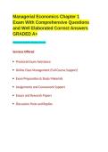 Managerial Economics Chapter 1 Exam With Comprehensive Questions and Well Elaborated Correct Answers GRADED A&plus;&period;&NewLine;&NewLine;