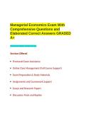 Managerial Economics Exam With Comprehensive Questions and Elaborated Correct Answers GRADED A&plus;&period;