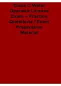 Class C Water Operator License Exam Practice Questions Exam Preparation Material 2025&sol; 2026
