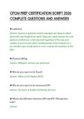 CFCM PREP CERTIFICATION SCRIPT 2026&NewLine;COMPLETE QUESTIONS AND ANSWERS