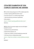 CFCM PREP EXAMINATION SET 2026&NewLine;COMPLETE QUESTIONS AND ANSWERS&NewLine;