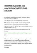 CFCM PREP STUDY GUIDE 2026&NewLine;COMPREHENSIVE QUESTIONS AND&NewLine;SOLUTIONS&NewLine;