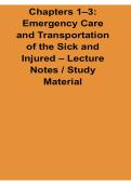 Chapters 1&ndash;3 Emergency Care and Transportation of the Sick and Injured Lecture Notes Study Material 2025&sol; 2026