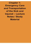 Chapter 1 Emergency Care and Transportation of the Sick and Injured Lecture Notes Study Material 2025&sol; 2026