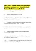 SACA C-202 Electric Motor Control Systems&NewLine;Questions and Answers &vert; Complete Study&NewLine;Guide with Rationales &vert; Grade A&plus;