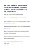 JMU COB 204 FINAL JEWETT EXAM &NewLine;&lpar;UPDATED 2026&rpar; QUESTIONS WITH &NewLine;CORRECT ANSWERS&vert;&vert; GRADED A&plus;&vert;&vert; &NewLine;LATEST UPDATE&excl;&excl;&excl; 