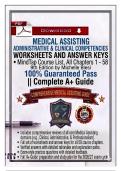 WORKSHEETS ANSWER KEYS&colon; Medical Assisting Administrative & Clinical Competencies &lpar;MindTap Course List&rpar; 9th Edition by Michelle Blesi &ndash; All Chapters 1-58 &vert;&vert; Complete A&plus; Guide