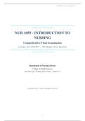 NUR 1055 &ndash; Introduction to Nursing Comprehensive Final Examination 2026&sol;2027 &ndash; 200 Multiple-Choice Questions with Correct Answers and Rationales