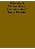 Behavioral Economics Lecture Notes Study Material 2025&sol; 2026