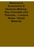 Behavioral Economics and Decision-Making Key Concepts and Theories Lecture Notes Study Material 2025&sol; 2026