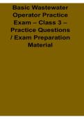 Basic Wastewater Operator Practice Exam Class 3 Practice Questions Exam Preparation Material 2025&sol; 2026
