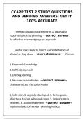 CCAPP Test 2 Study Guide&colon; 100&percnt; Accurate Verified Questions & Answers&NewLine;&NewLine;