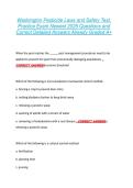 Washington Pesticide Laws and Safety Test&comma; &NewLine;Practice Exam Newest 2026 Questions and &NewLine;Correct Detailed Answers Already Graded A&plus;