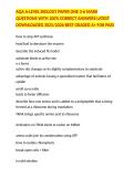 AQA A-LEVEL BIOLOGY PAPER ONE 3-6 MARK QUESTIONS WITH 100&percnt; CORRECT ANSWERS LATEST DOWNLOADED 2025&sol;2026 BEST GRADED A&plus; FOR PASS