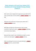 Water distribution &lpar;D3 test&rpar; Exam Newest 2026 &NewLine;Questions and Correct Detailed Answers Already &NewLine;Graded A&plus;