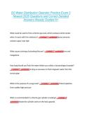 D2 Water Distribution Operator Practice Exam 2 &NewLine;Newest 2026 Questions and Correct Detailed &NewLine;Answers Already Graded A&plus;