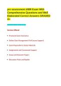 pre assessment d089 Exam With Comprehensive Questions and Well Elaborated Correct Answers GRADED A&plus;&period;&NewLine;&NewLine;