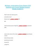Michigan Jurisprudence Exam Newest 2026 &NewLine;Questions and Correct Detailed Answers &NewLine;Already Graded A&plus; 