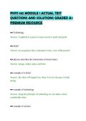 PHYS 165 MODULE 1 ACTUAL TEST&NewLine;QUESTIONS AND SOLUTIONS GRADED A&plus;&NewLine;PREMIUM RESOURCE
