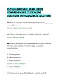 PHYS 165 MODULE 1 EXAM SCRIPT&NewLine;COMPREHENSIVE STUDY GUIDE&NewLine;QUESTIONS WITH ACCURATE SOLUTIONS