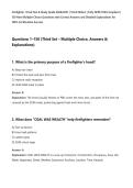 Firefighter 1 Final Test & Study Guide 2026&sol;2027 &vert; Third Edition &vert; Fully NFPA 1010 Compliant &vert;&NewLine;150 New Multiple-Choice Questions with Correct Answers and Detailed Explanations for&NewLine;100&percnt; Certification Success