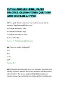 PHYS 165 MODULE 3 FINAL PAPER&NewLine;PRACTICE SOLUTION TESTED QUESTIONS&NewLine;WITH COMPLETE ANSWERS