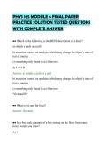 PHYS 165 MODULE 6 FINAL PAPER&NewLine;PRACTICE SOLUTION TESTED QUESTIONS&NewLine;WITH COMPLETE ANSWER