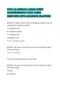 PHYS 165 MODULE 8 EXAM SCRIPT&NewLine;COMPREHENSIVE STUDY GUIDE&NewLine;QUESTIONS WITH ACCURATE SOLUTIONS&NewLine;