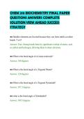 &NewLine;CHEM 210 BIOCHEMISTRY FINAL PAPER&NewLine;QUESTIONS ANSWERS COMPLETE&NewLine;SOLUTION VIEW AHEAD SUCCESS&NewLine;STRATEGY&NewLine;