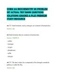 CHEM 210 BIOCHEMISTRY M1 PROBLEM&NewLine;SET ACTUAL TEST BANK QUESTIONS&NewLine;SOLUTIONS GRADED A PLUS PREMIUM&NewLine;STUDY RESOURCE&NewLine;