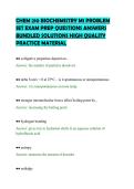 CHEM 210 BIOCHEMISTRY M1 PROBLEM&NewLine;SET EXAM PREP QUESTIONS ANSWERS&NewLine;BUNDLED SOLUTIONS HIGH QUALITY&NewLine;PRACTICE MATERIAL&NewLine;